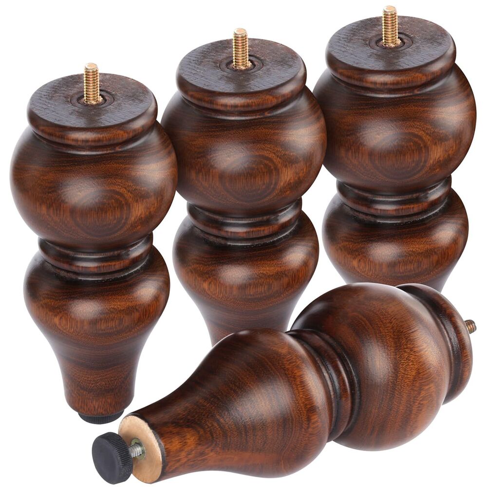 Set of 4, Replacement Wood Furniture Legs, 8 inch - Sofa Round Feet